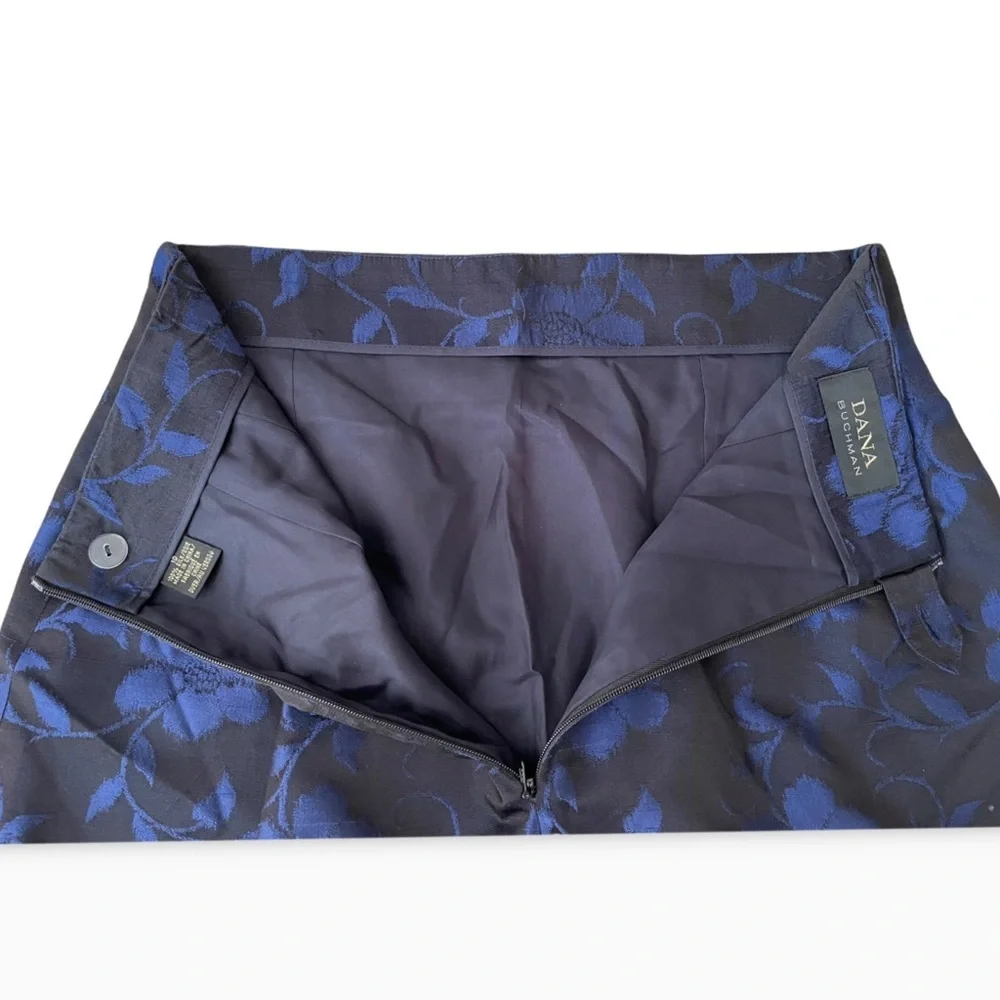 DANA BUCHMAN SILK BROCADE SKIRT - Picture 4 of 7